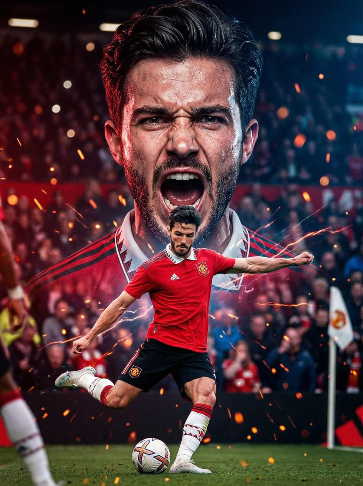 Ultra-realistic cinematic football poster in the style of el