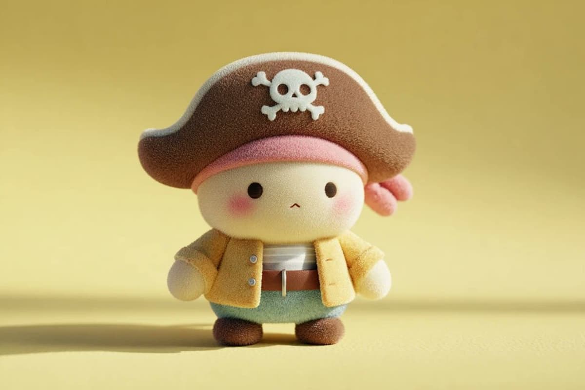A cute full-body [SUBJECT] plush toy, plush doll art, styliz