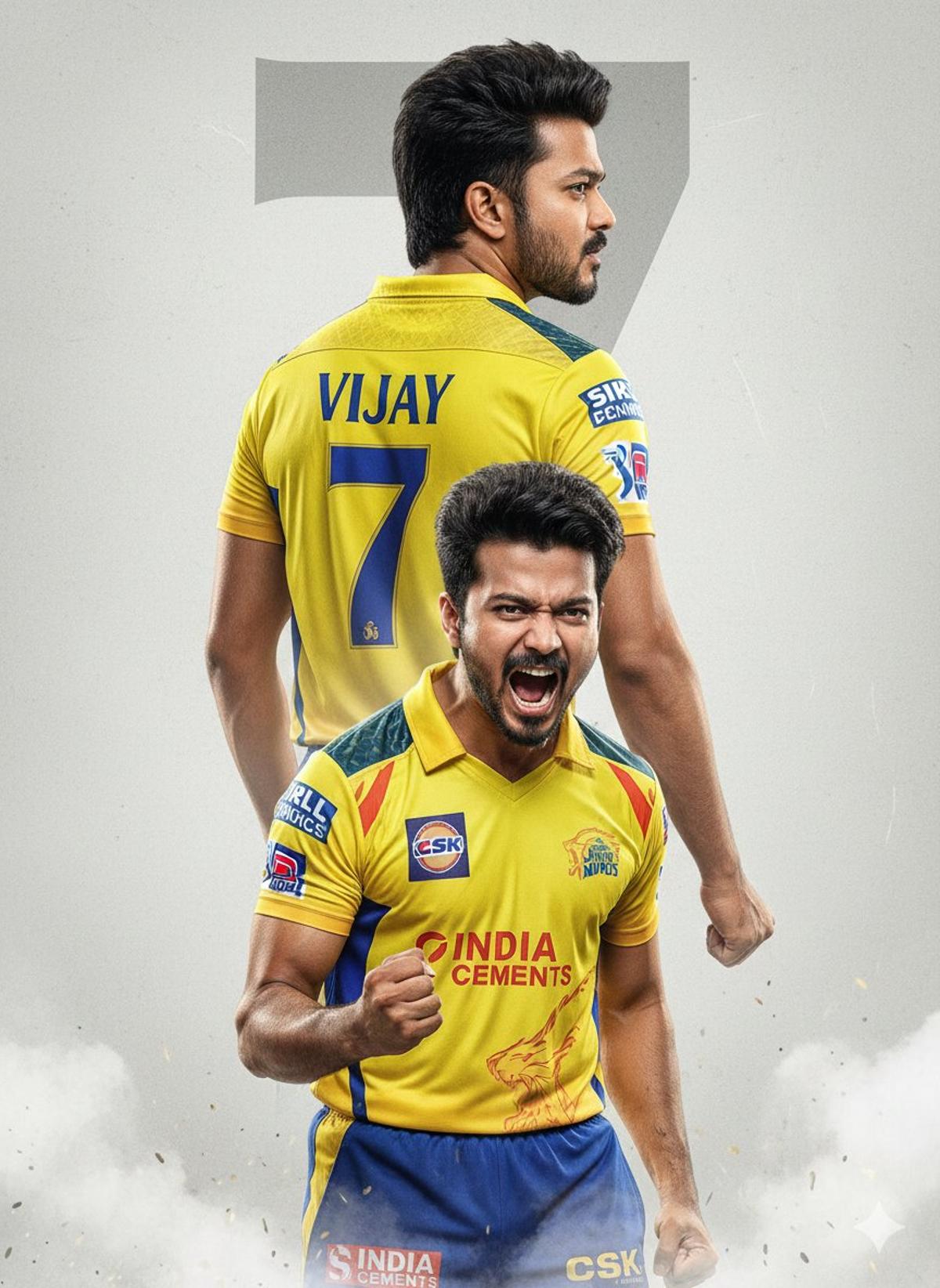 An ultra-realistic cinematic cricket poster featuring a youn