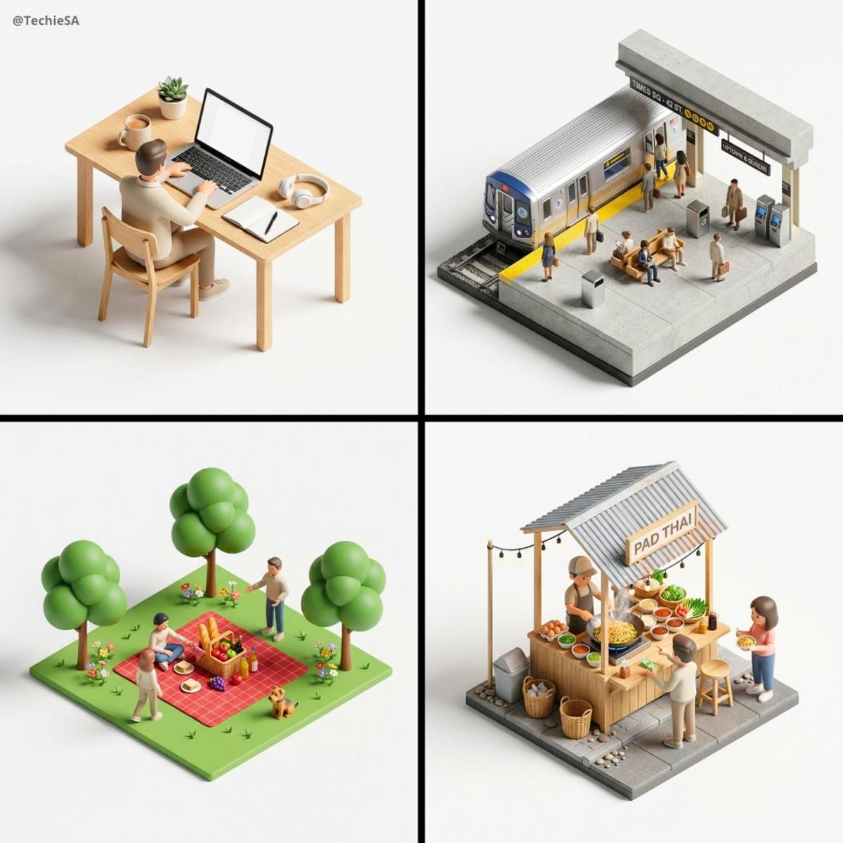 Create a 45° top-down isometric miniature 3D diorama of [SCE