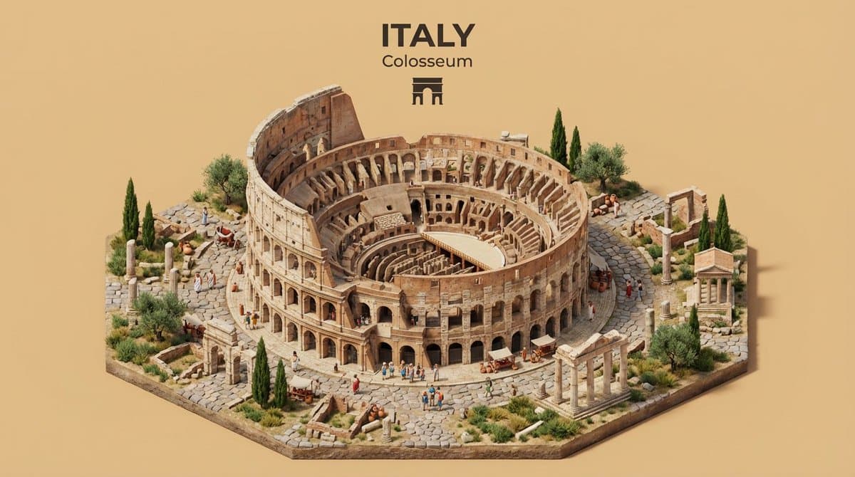 \Create an isometric miniature 3D diorama representing the i