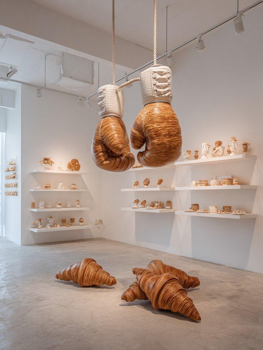 {
"scene": "Minimalist white contemporary art gallery",