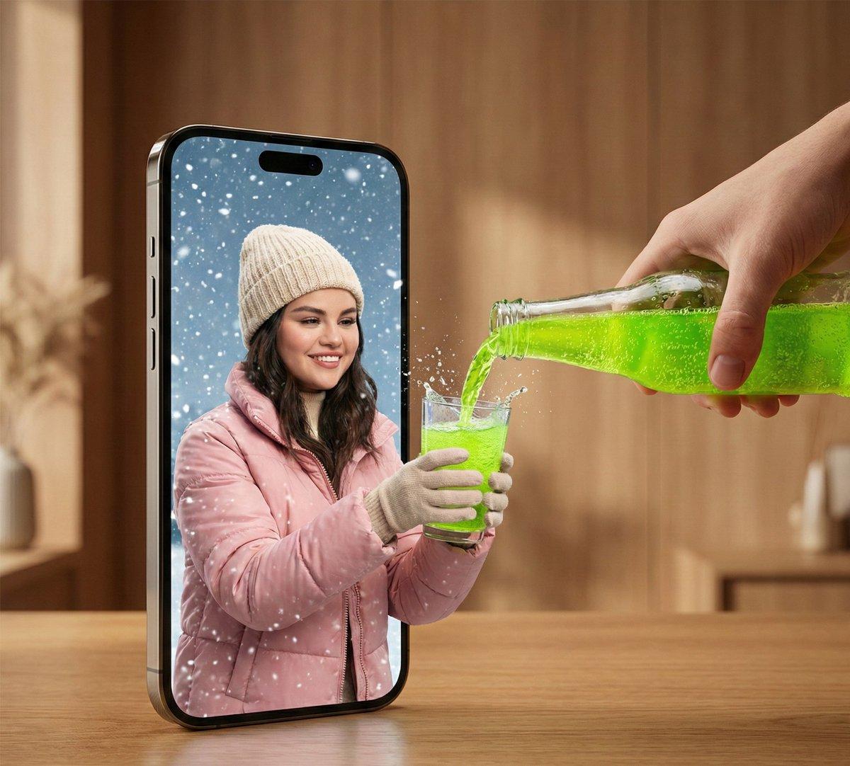 A hyper-realistic surreal photograph of a modern smartphone