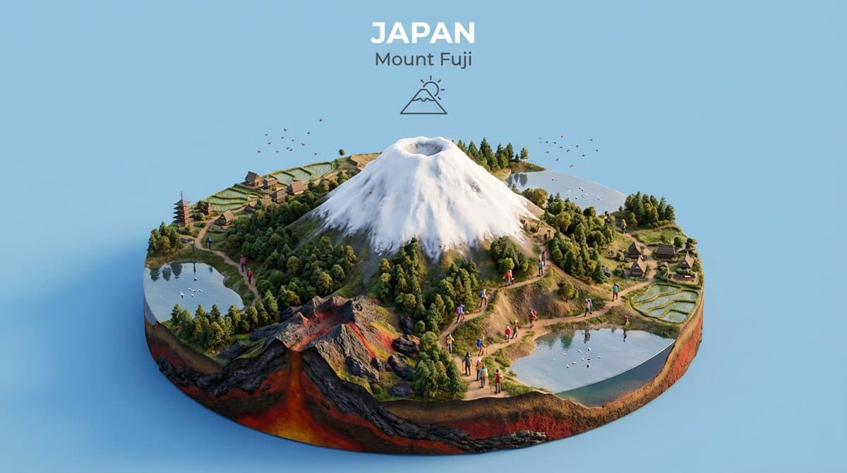 Create an isometric miniature 3D diorama highlighting the na