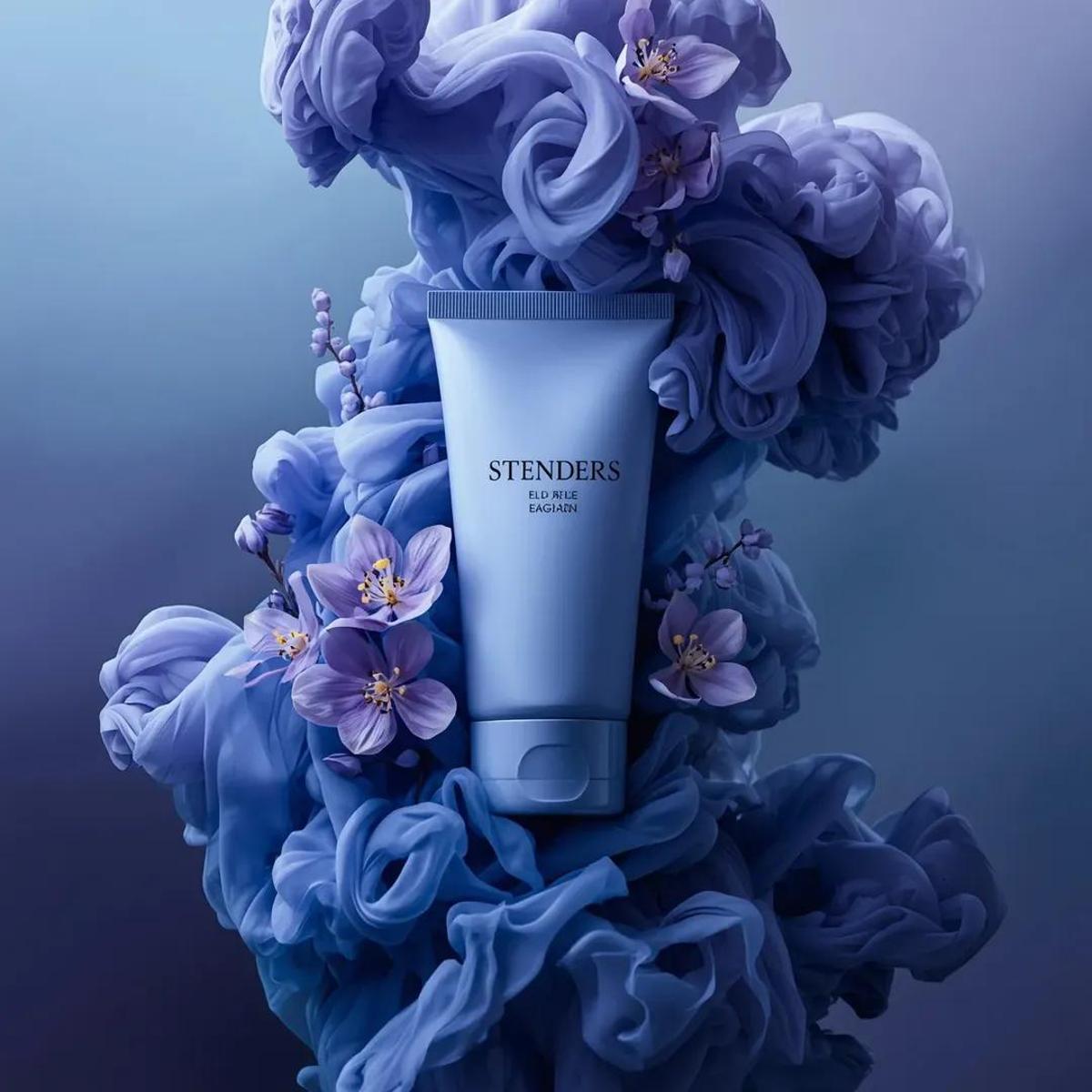 Ultra-realistic luxury cosmetic product photography in a dra