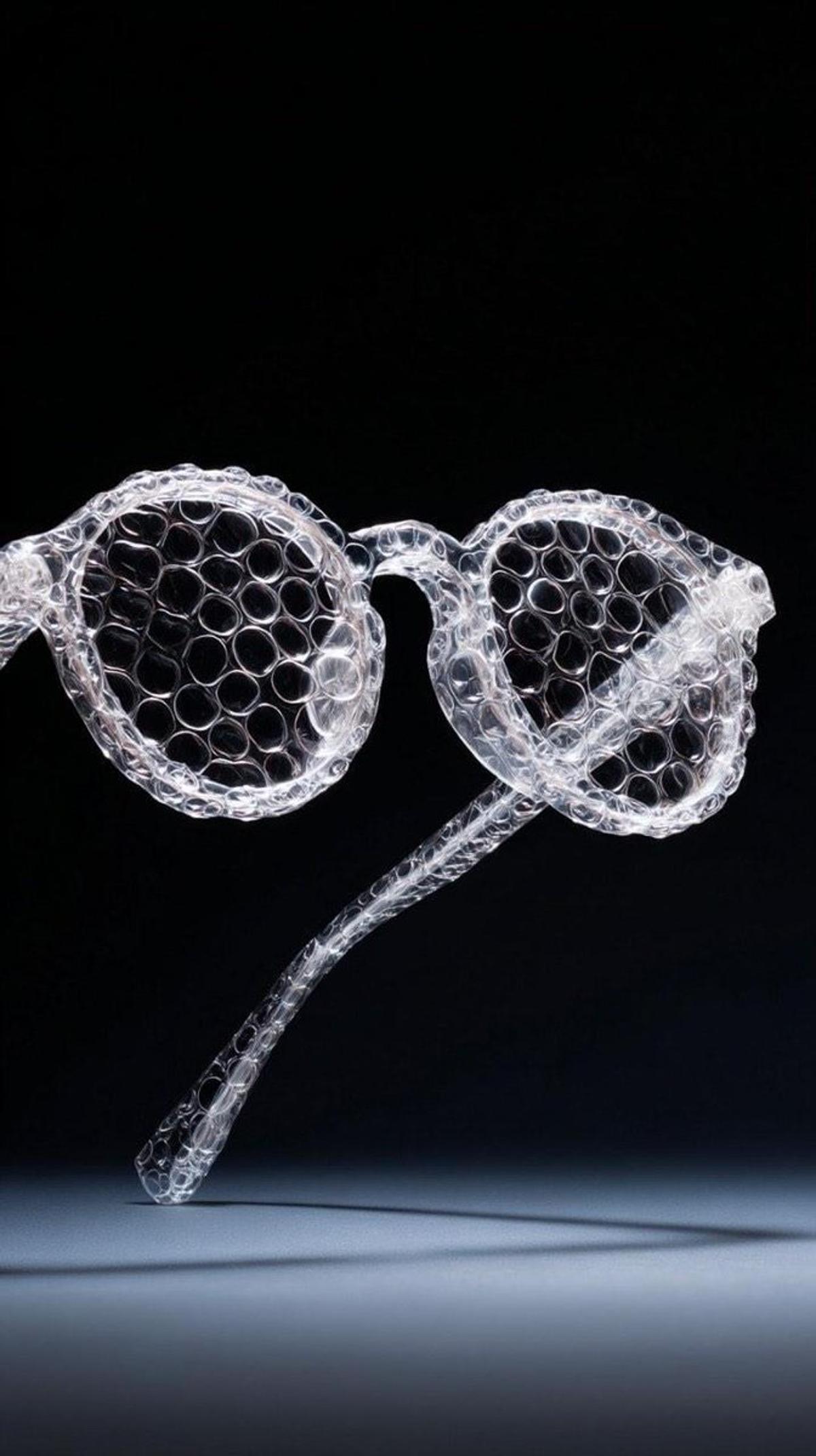 {
"prompt": "A studio shot of a transparent bubble wrap fa