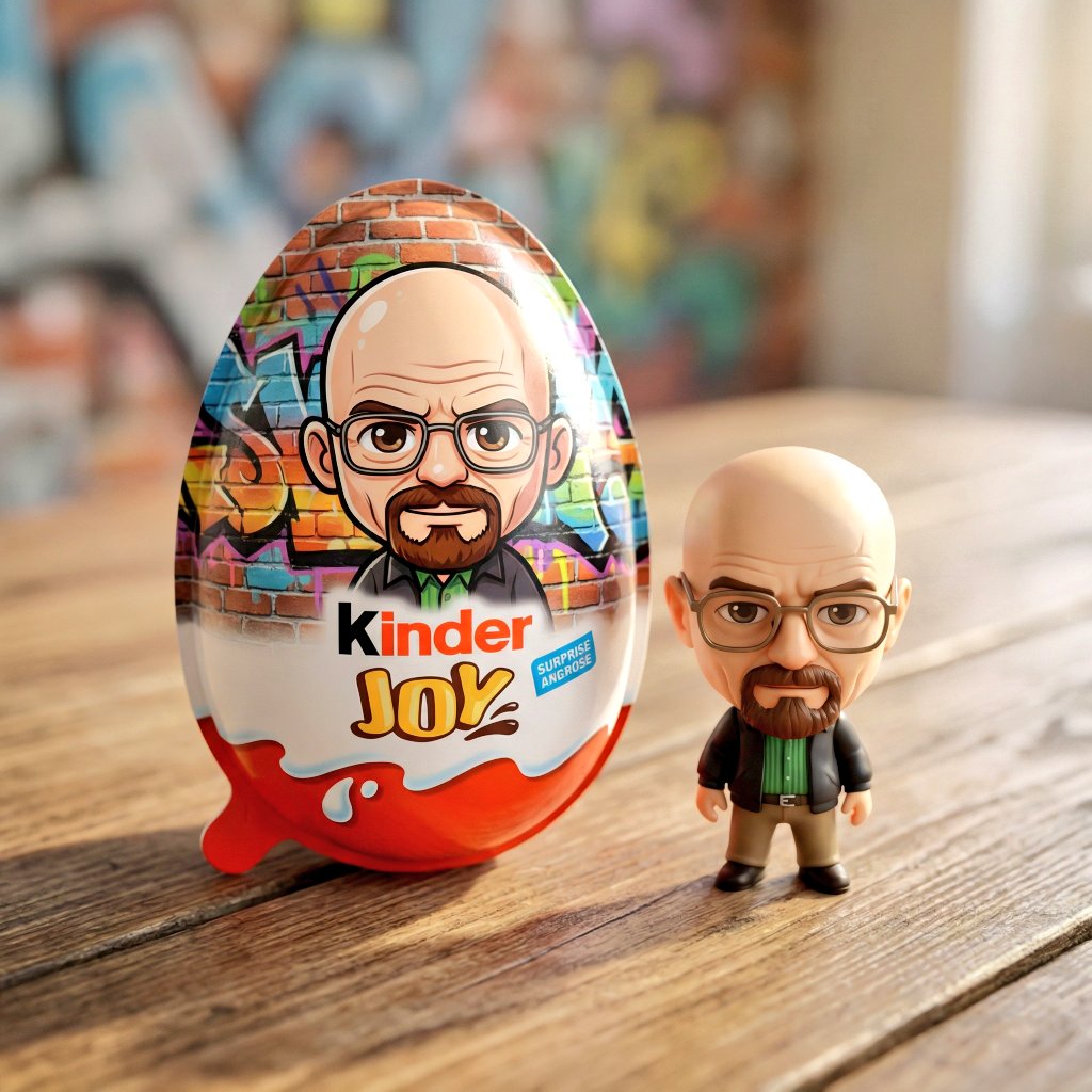 A hyper-realistic product photo of a Kinder Joy surprise egg