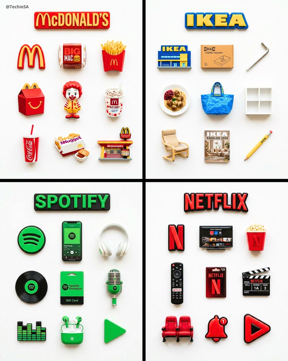 A flat-lay collection of exactly 9 hyper-realistic 3D resin