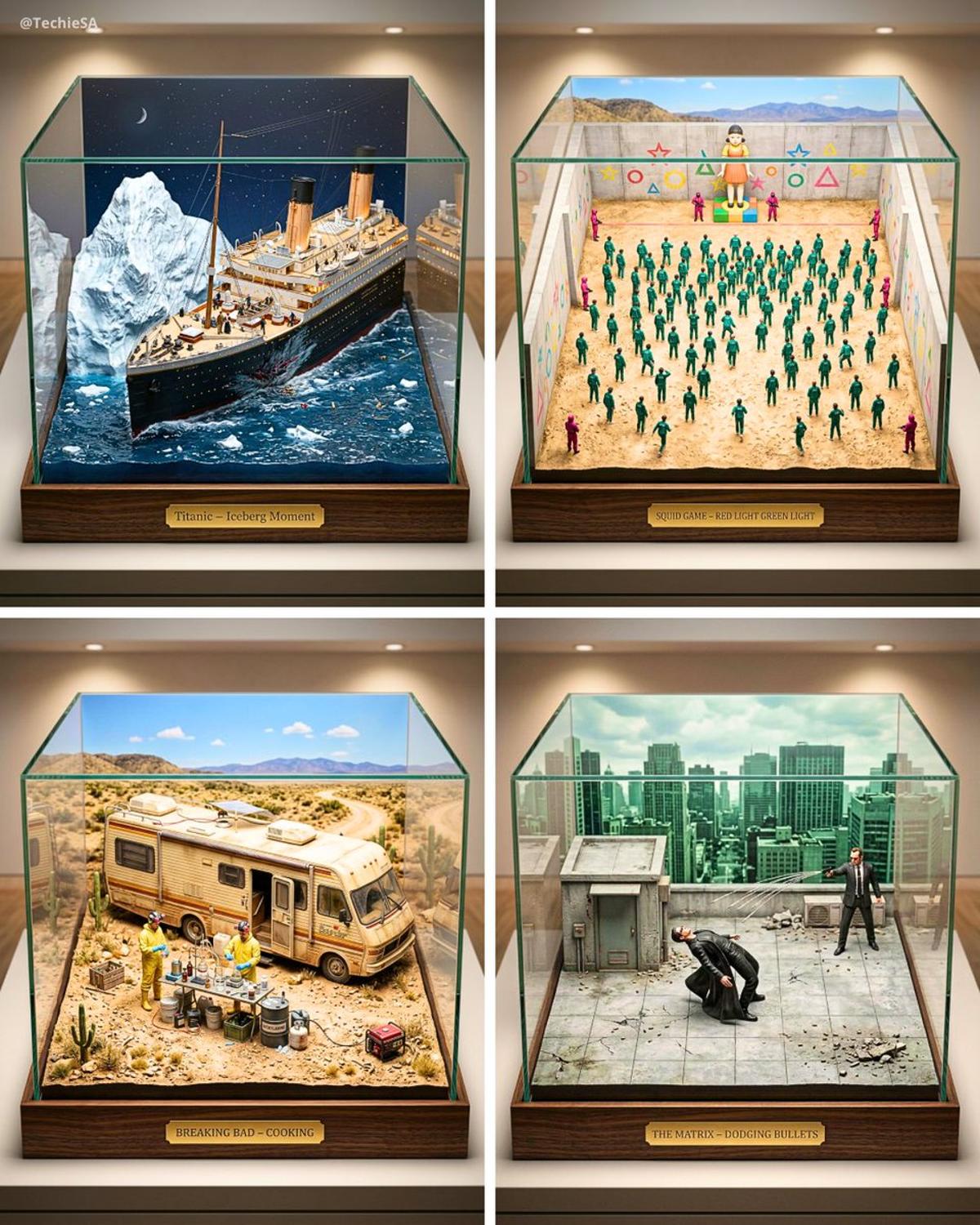 Ultra-detailed large-scale miniature diorama of the [ICONIC