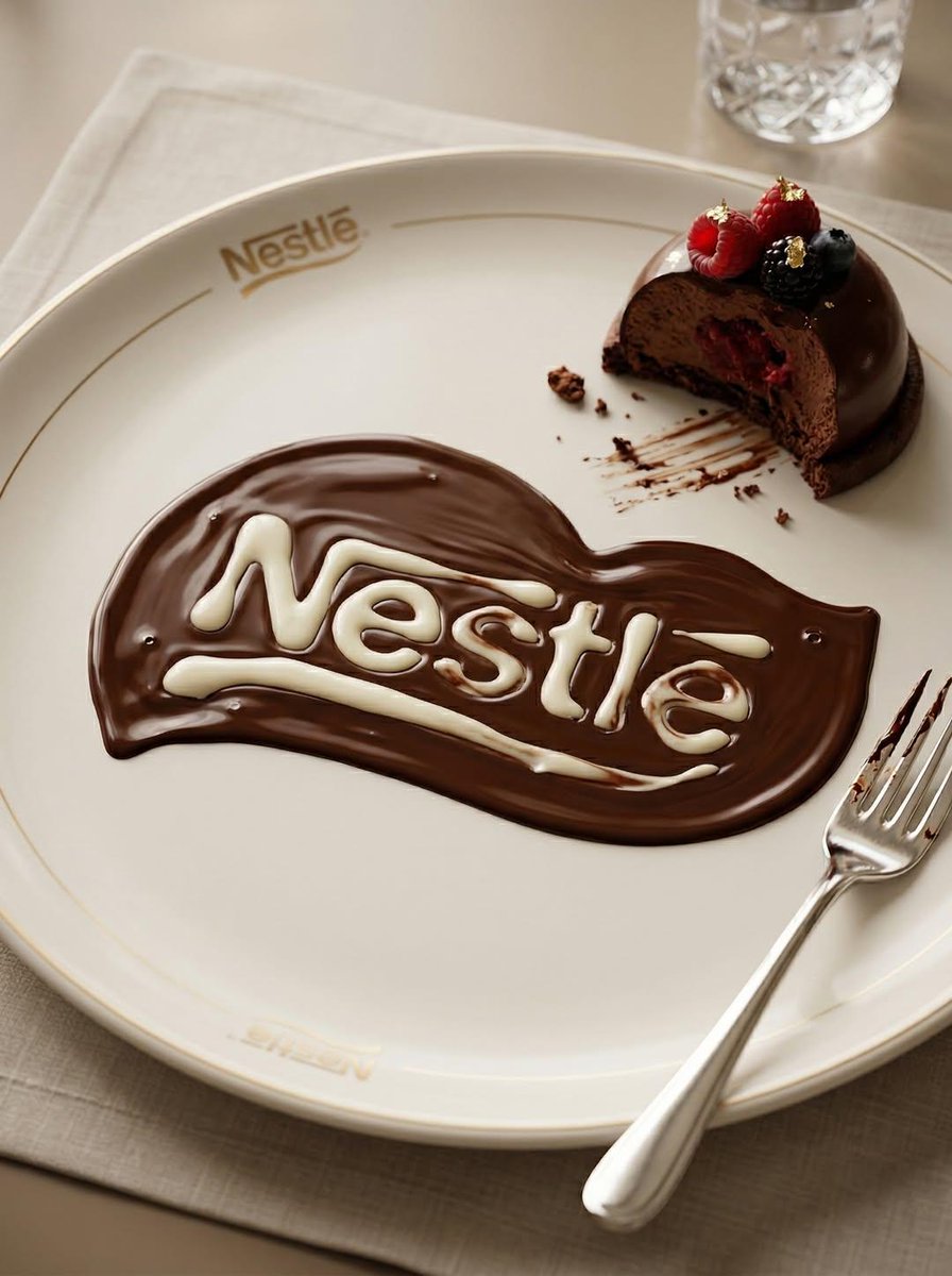 Transform the uploaded logo into a realistic dessert scene w