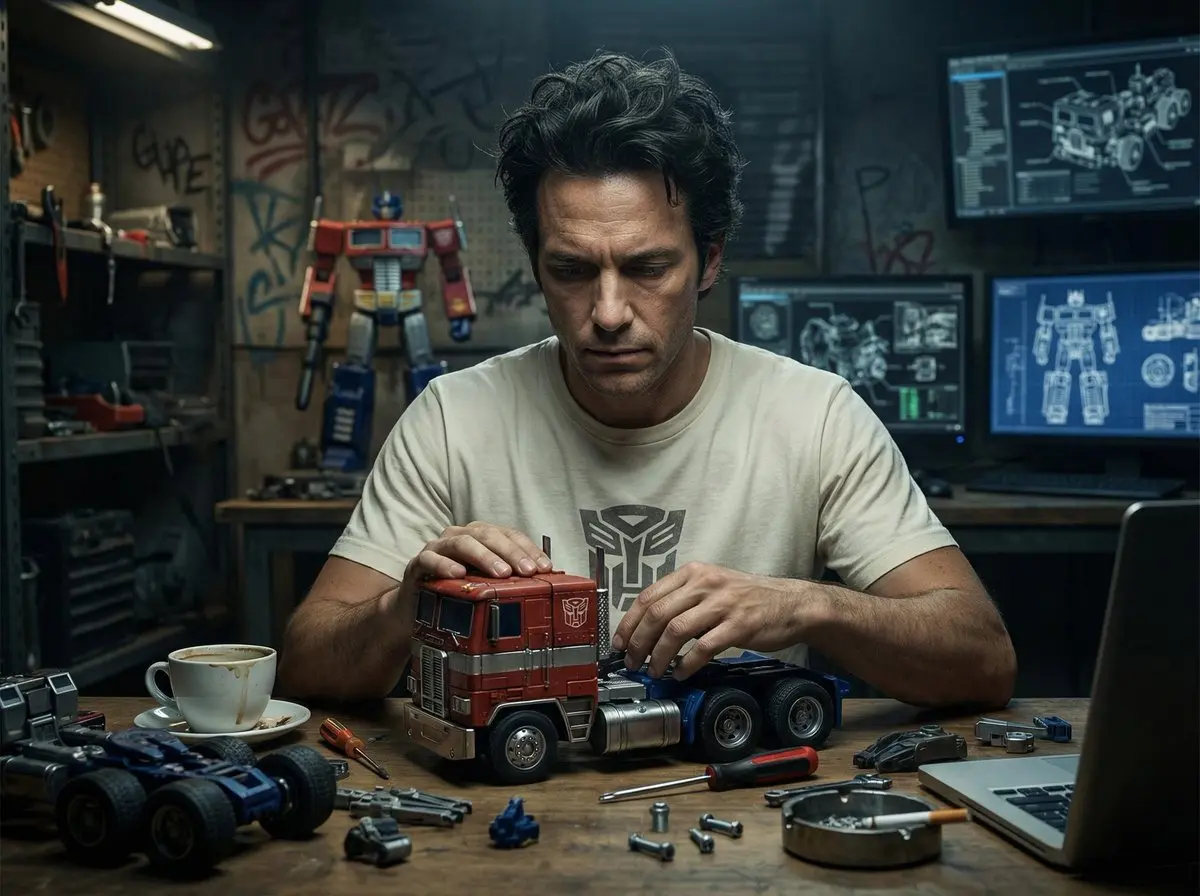 {
  "title": "Optimus Prime Toy Assembly Workshop",
  "style