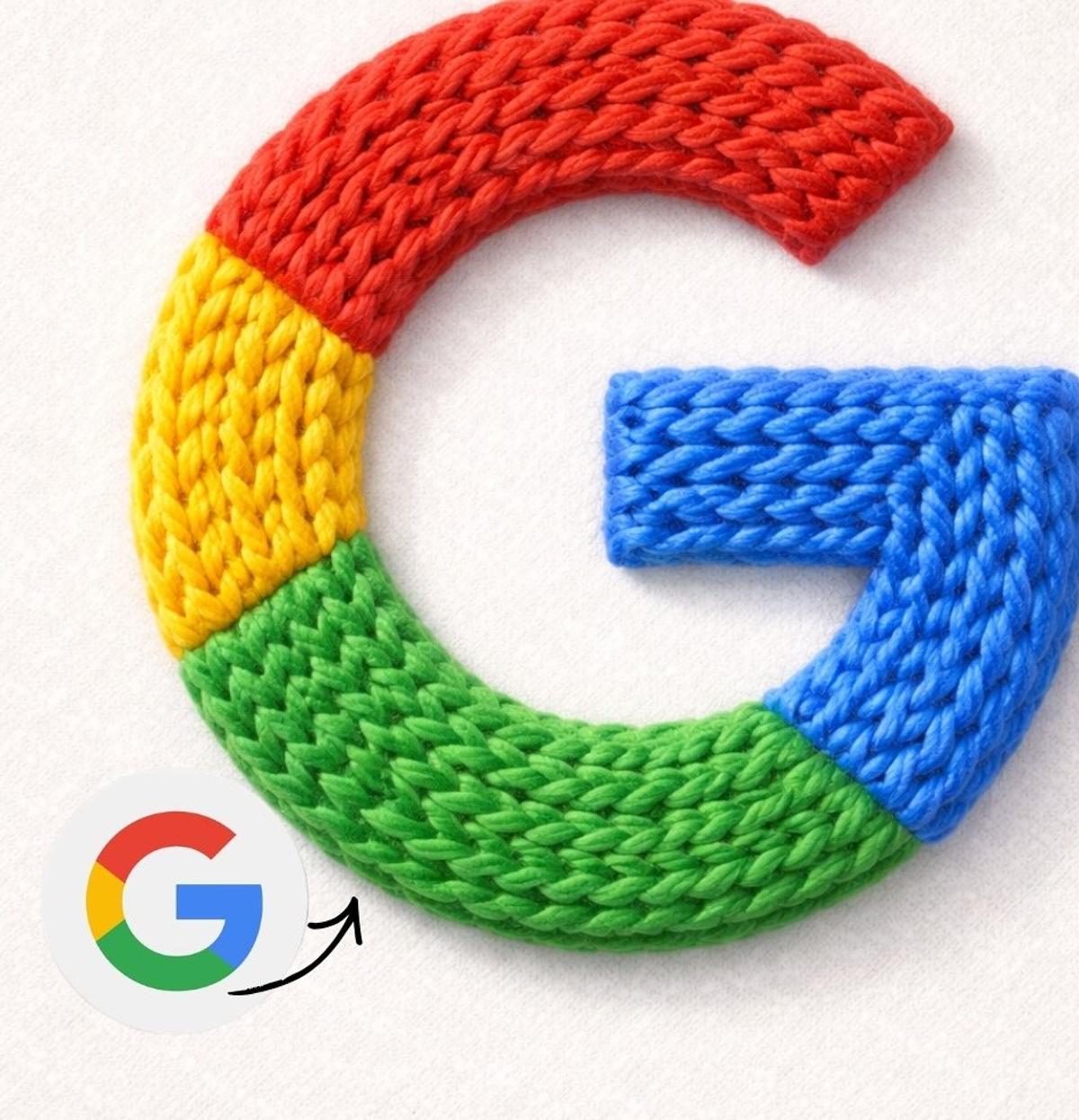 Instagram logo made from thick knitted wool yarn, handcrafte