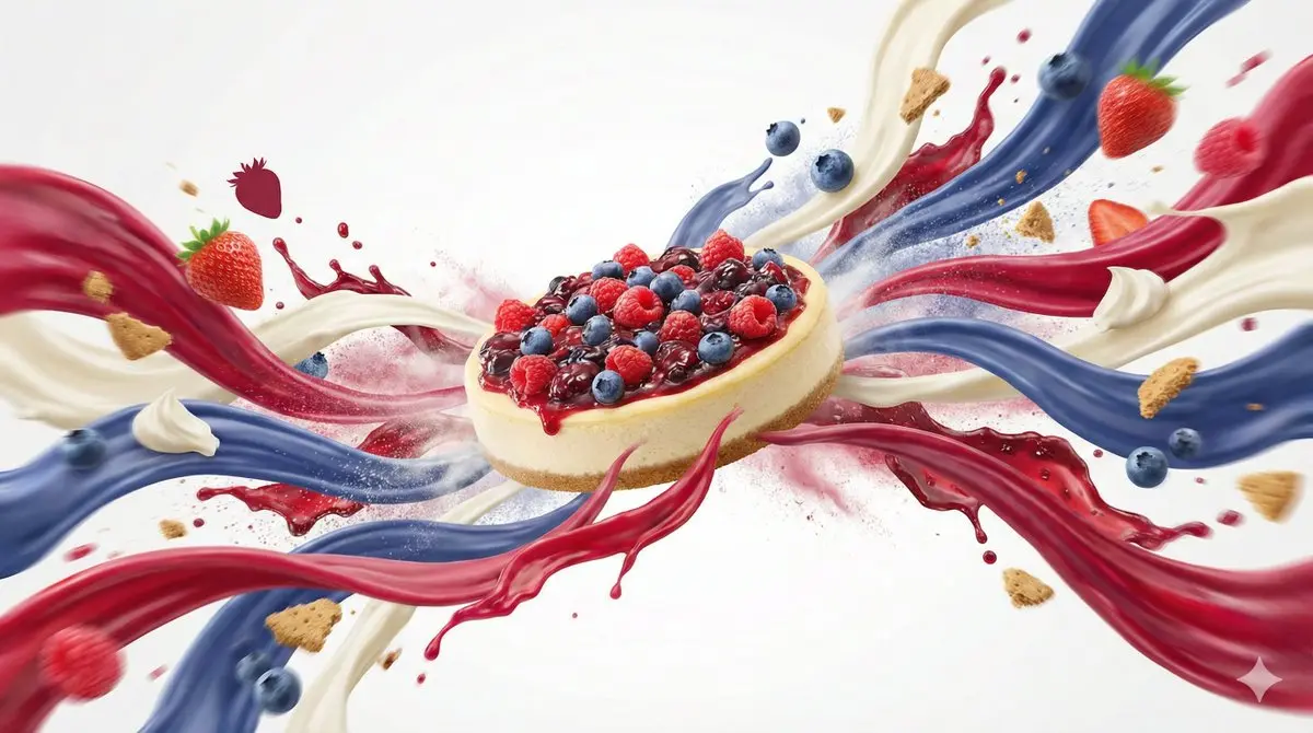 Dynamic flavor wave composition of [FOOD], with colorful ene