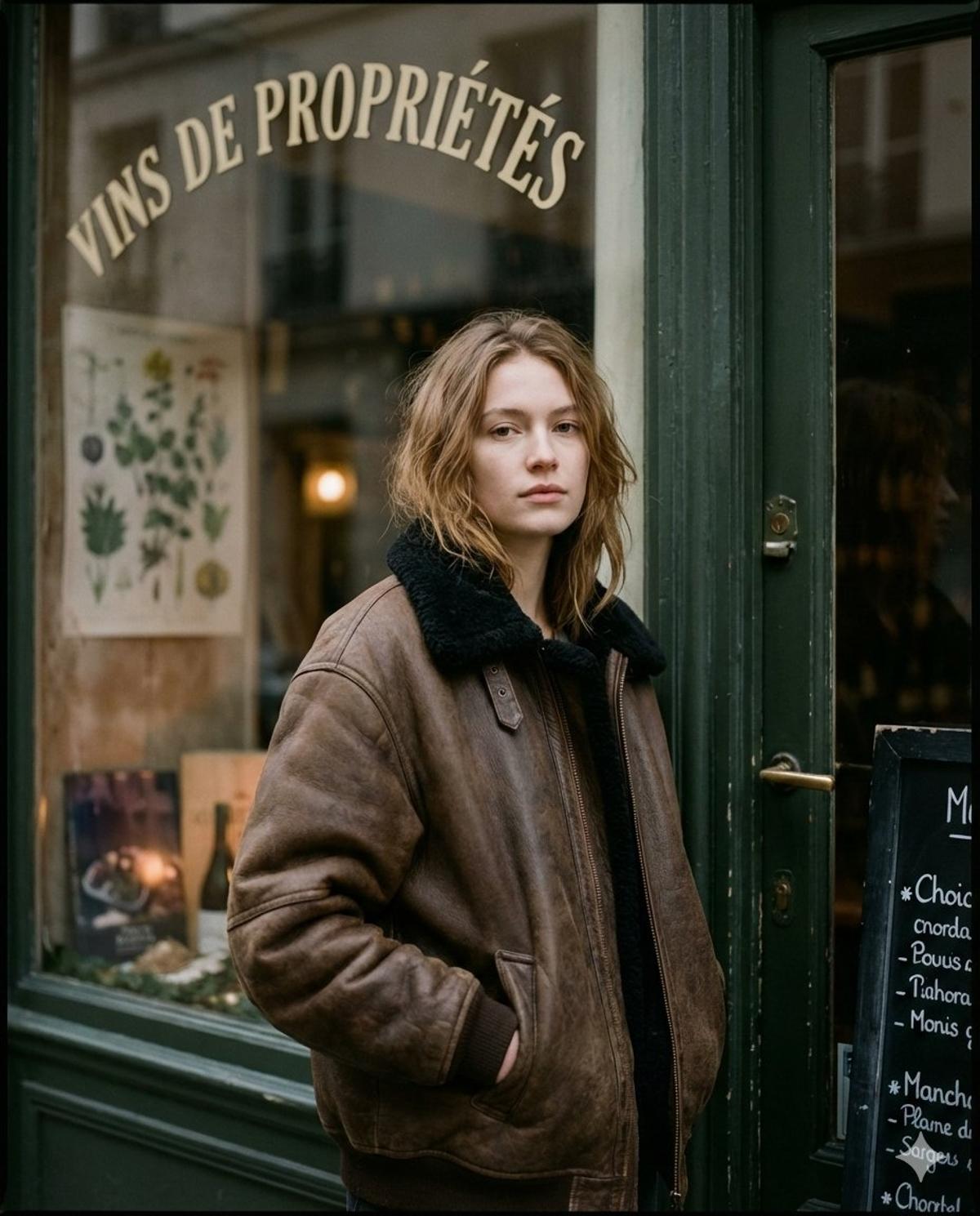 Ultra-realistic moody Paris street editorial portrait, shot