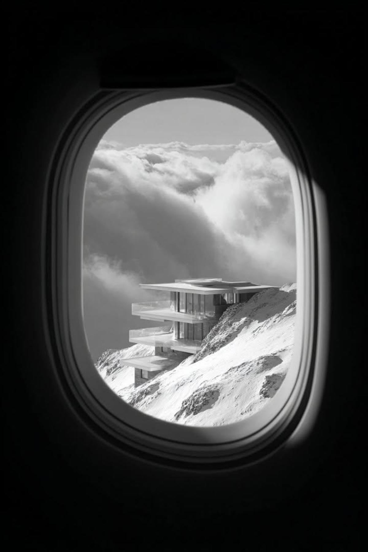 a window looking out an airplane and you can see a 4k image