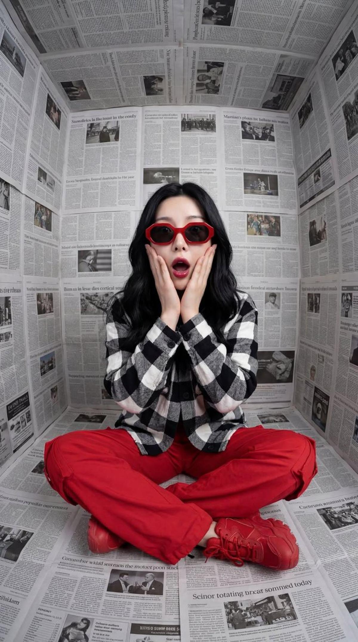 {
"Objective": "Create a stylized fashion portrait with bo
